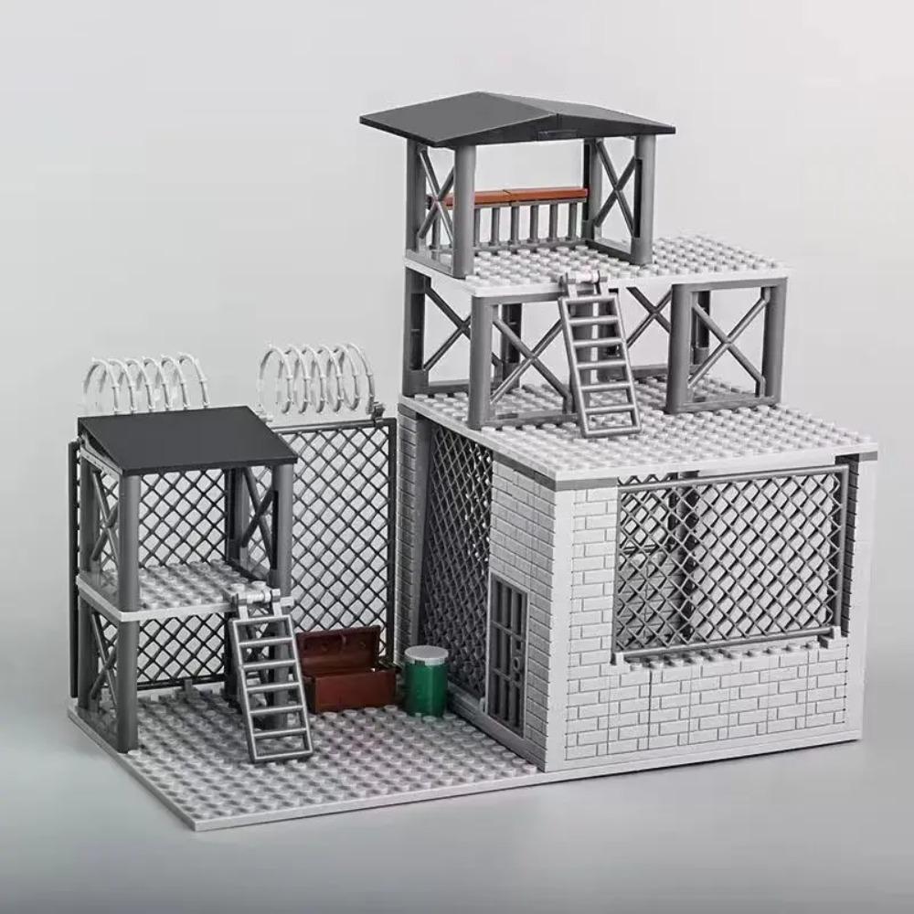 Upgrade Military Base Building Block Sets DIY WW2 Army War scene model Blocks Boys Toys