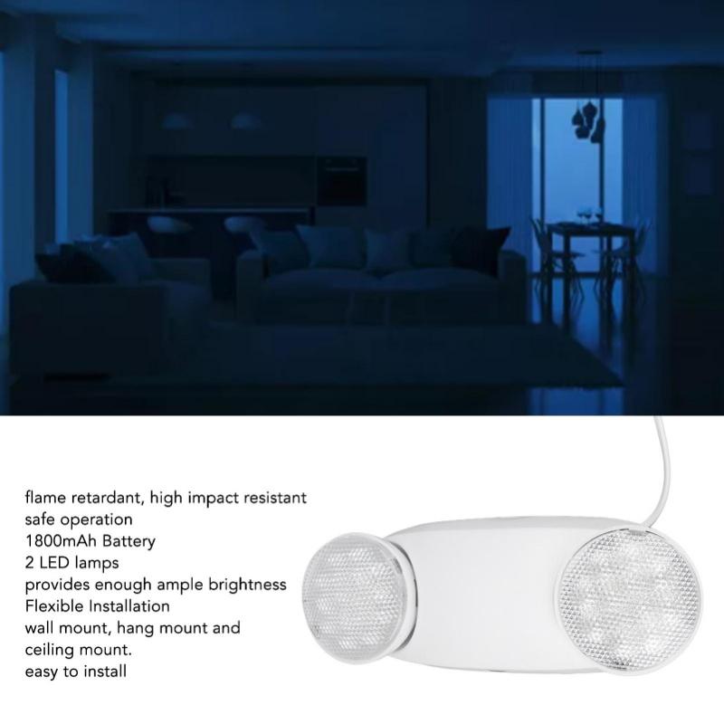 Emergency Light With 2 LED Lamps Commercial Emergency Light Emergency Lighting Fixture 1800mAh Battery