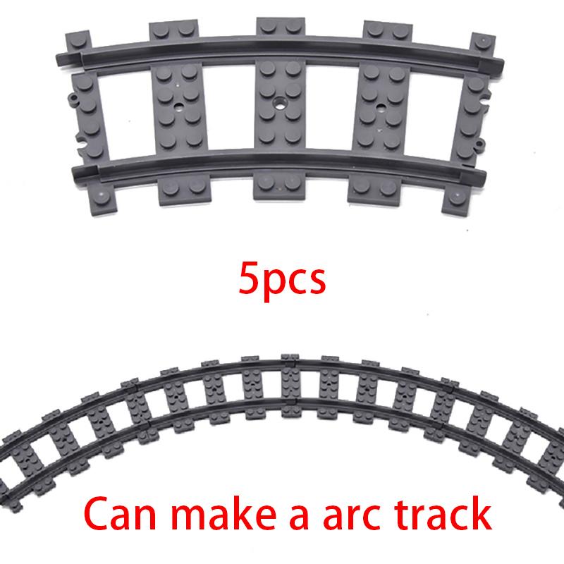 City Trains Left and Right Points Flexible Switch Railway Crossing Tracks Rails Forked Straight Curved Building Block Bricks Toy