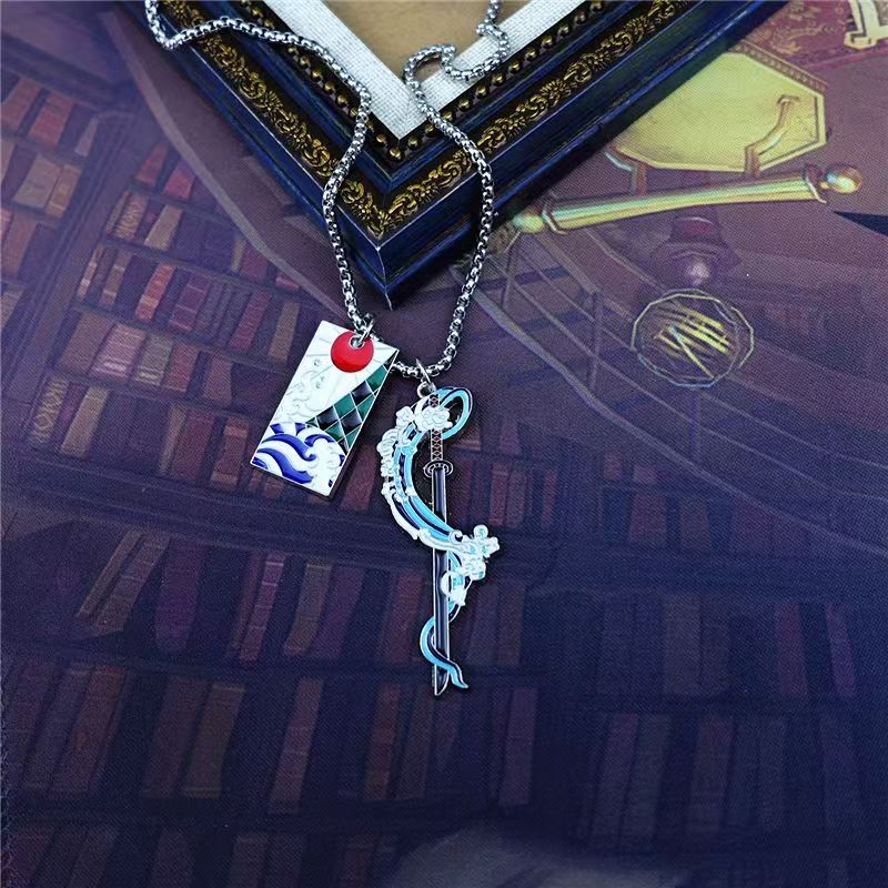 Demon Slayer Kamado Tanjirou Necklace Rengoku Kyoujurou Merchandise Cute Creative Cartoon Figures Fashion Costume Party