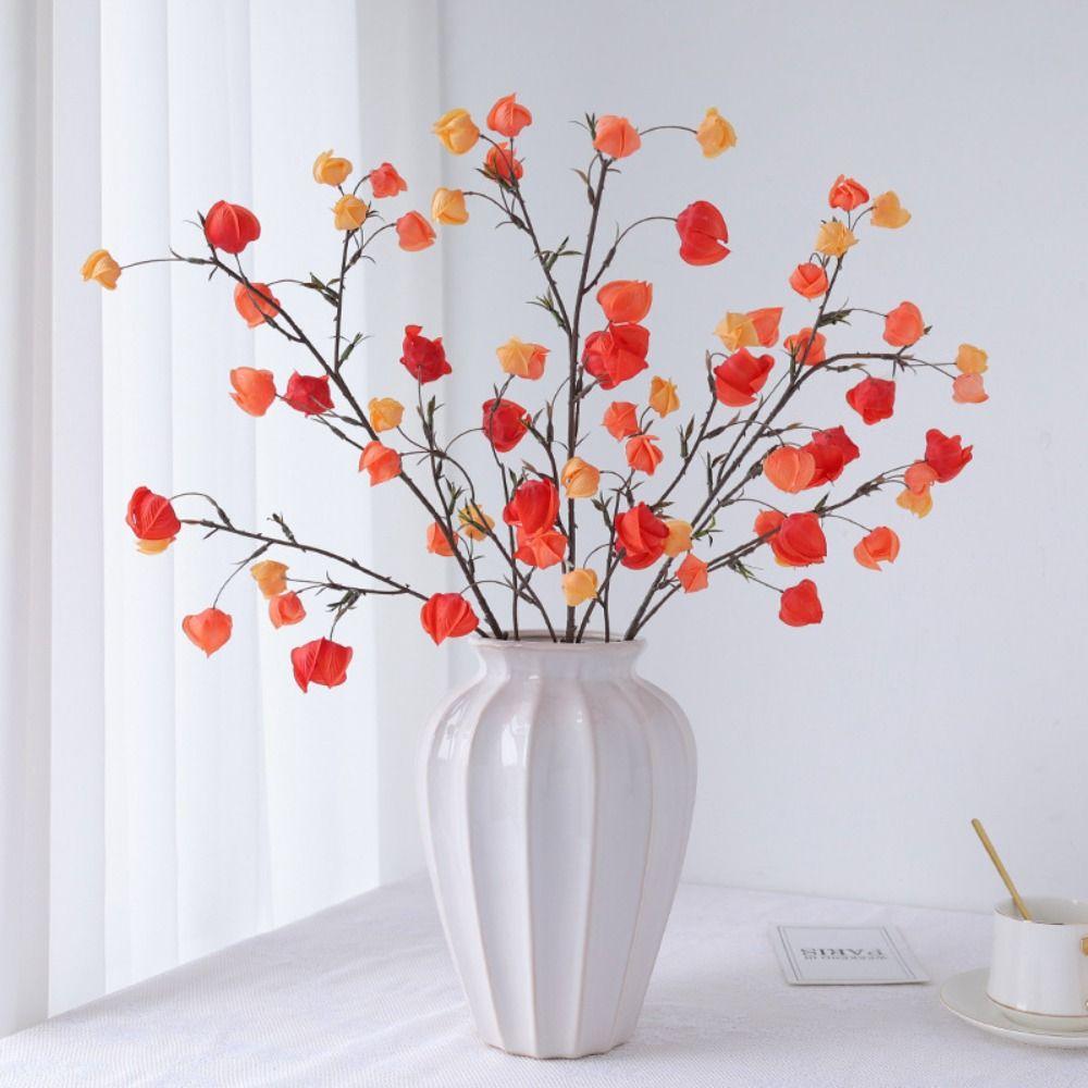 Realistic Artificial Lantern Flower Handmade Real Touch Simulation Enkianthus Chinensis Elegant Fake Plants