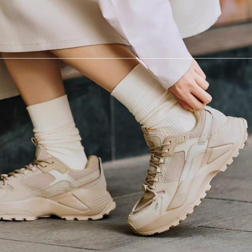 Anta Star River Comfortable Casual Shock Absorbing Wear Resistant Height Increasing Low Top Dad Shoes Men Sneakers Brown 912418848-2