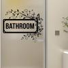 Black Butterfly Bathroom Door Sticker, Home Decor Wall Sticker
