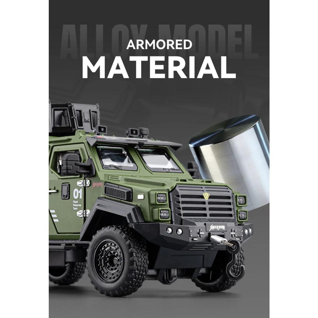 1/32 Ford F-550 Strengthened 4*4 Off Road Special Vehicles Alloy Metal Diecast Model Car Sound and Light Pull Back Collectibles