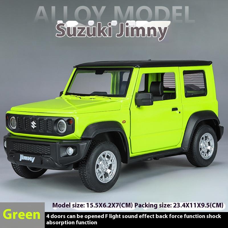 1/24 Scale Suzuki Jimny Alloy Off Road Diecast Model Hight Simulation Sond Light Pull Back Toy Decorative Trendy Ornaments Gifts