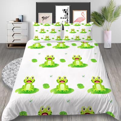 Home Bed Kleding 2/3 stuks Beddengoed Sets 3D Kikker Bedrukt Hoge Kwaliteit Dekbedovertrek Sets Queen Full Size Bed Pak