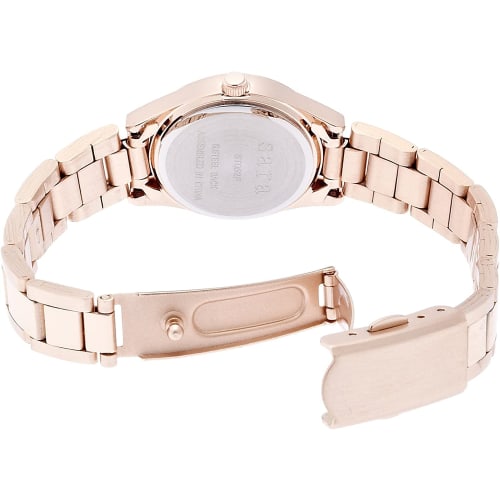 Fieldwork Petit Metal Analog Watch, White with Metal Band, Rose Gold, ST052Fp-9, Women's