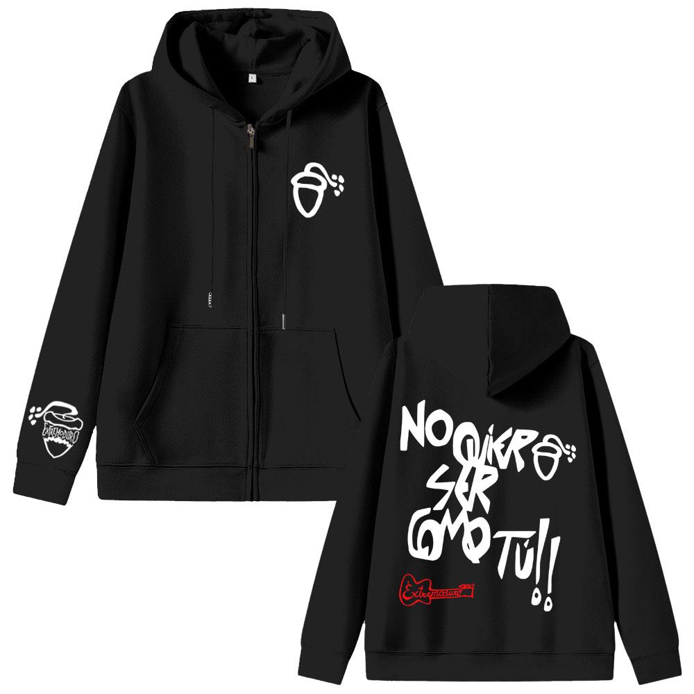 Rock Zipper Hoodie Men Fashion Hip Hop Gothic Zip Up Jacket Male Retro Oversized Zip Up Sweatshirt S