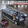 1/32 zliatinový Hummer H2 predĺžená limuzína kovový odliatok model auta zvuk a svetlo naťahovacie detské hračkárske vozidlá darček