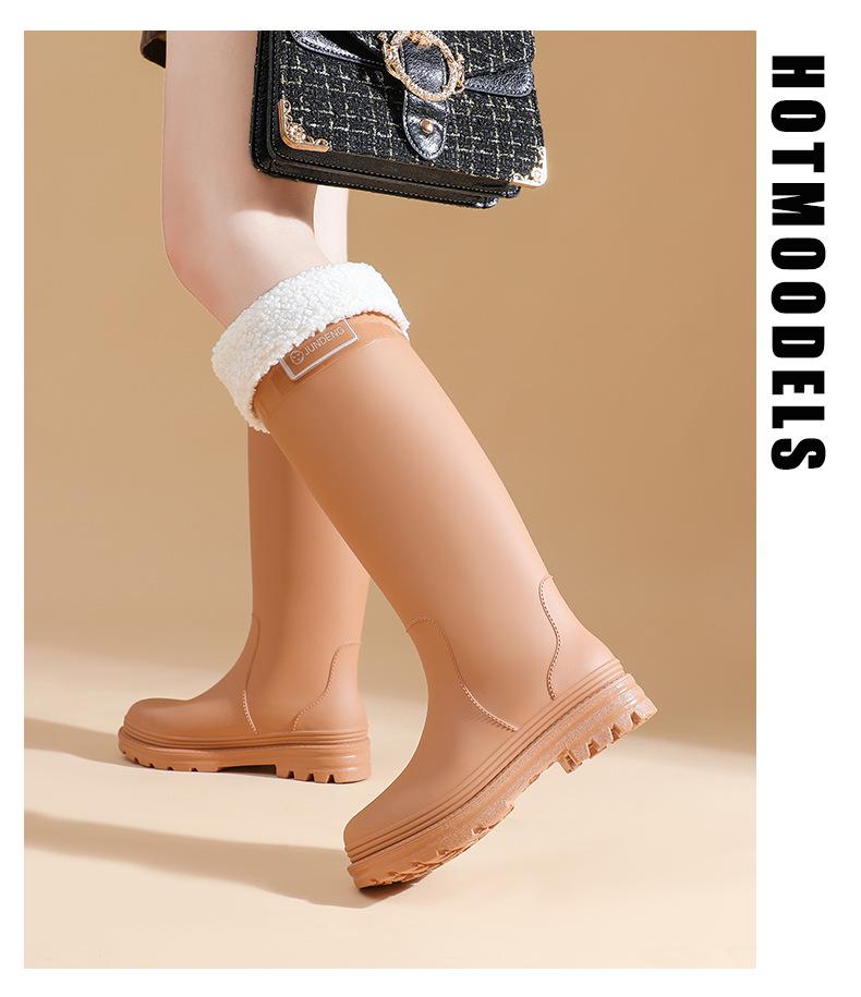 2026 Stylish Women's Waterproof High-Top Non-Slip Rubber Rain Boots – Versatile and Casual.
