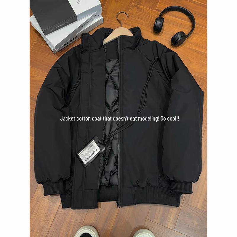 Men s & Women s Thickened Stand Collar Cotton-Padded Jacket - American Trendy Design, Warm Winter Patchwork Outerwear 4XL