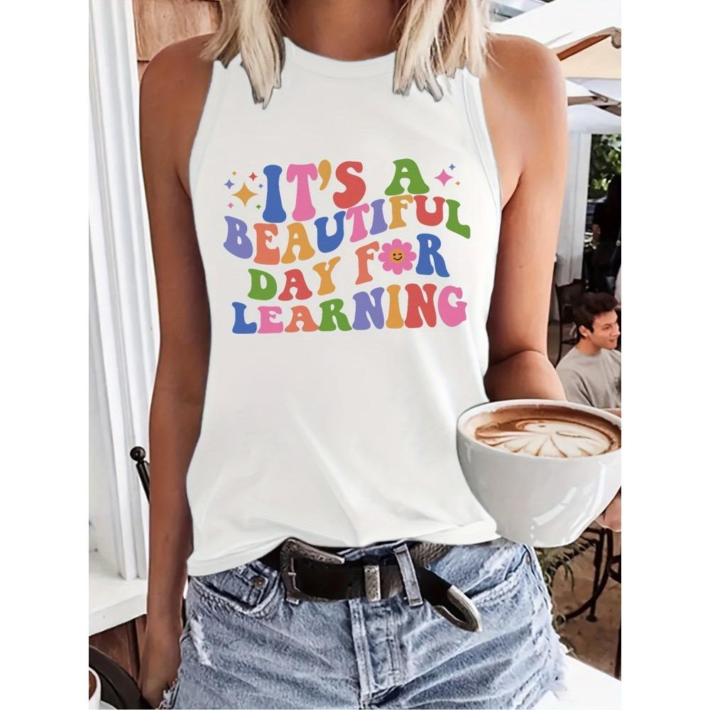 

Женские майки с красочными буквенными принтами, летние повседневные женские майки, уличная мода, женская футболка без рукавов 5XL