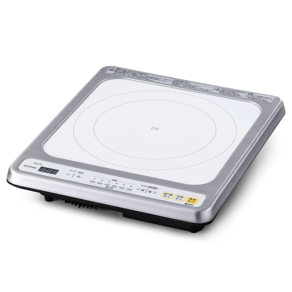 

Iris Ohyama IH 1 6 Heating Glass Installation White Built-in Cooktop, Burner, 100V, 1400W, Levels, Timer, Plate, Required, IHC-B113-W, белый