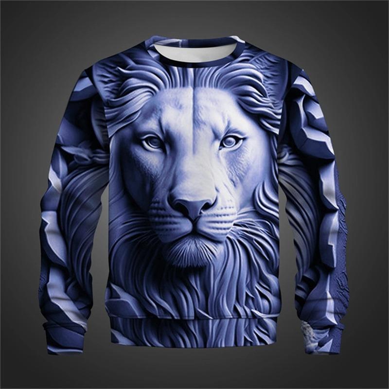 Spring And Autumn 3d Printed Cute Cat Long Sleeve T Shirt For Men Casual Clothing Animal Pattern Top Tees T-shirt Streetwear