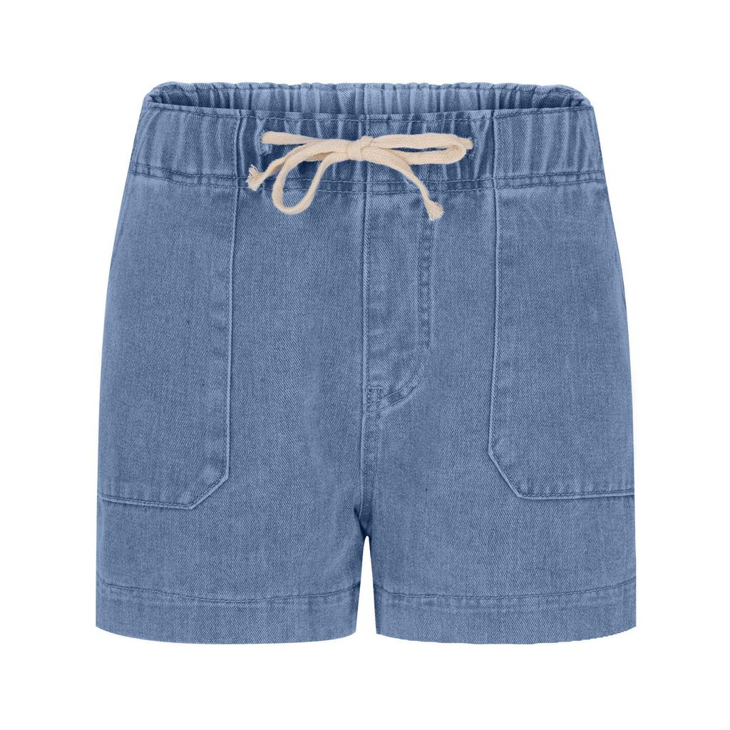 Elastic Waist Drawstring Women's Denim Shorts - Trendy European and American Style