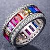 Electroplated Zircon Ring, Colorful Ring, Popular Hand Jewelry.
