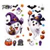Reusable Holiday Window Film Halloween Witch Hat Ghost Clings, Spiders Bat Pumpkin Spooky Transparent Decorations Stickers for Home Party Store Glass