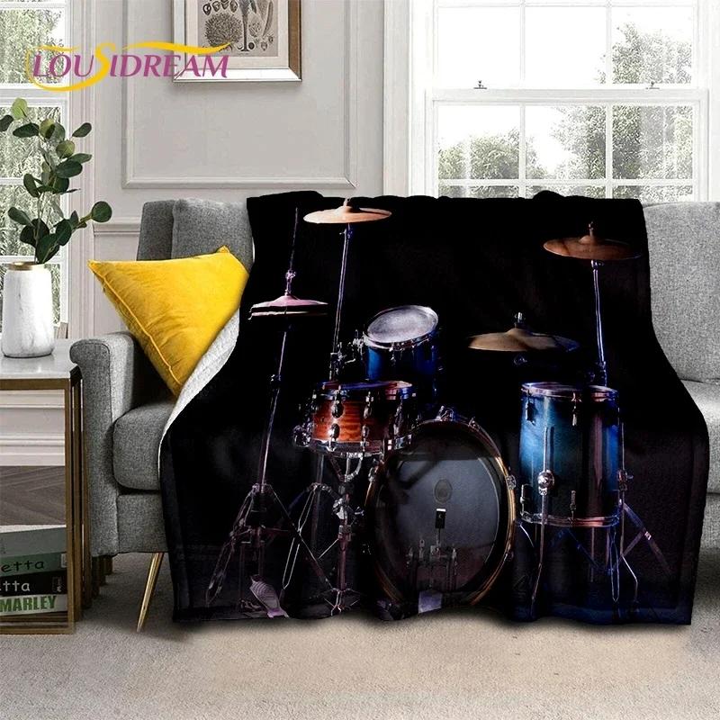 Drum Kit Drum Stand Set Music Instruments Soft Flannel Blanket for Beds Bedroom Sofa Picnic,Throw Blanket Outdoor Leisure Gift