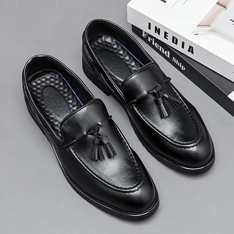

Fashion Men Business Tassel Shoes Luxurious Comfortable Fashionable Small Leather Shoes European Gentlemen Social Shoes Men Sizes 38-48 38 чорний