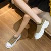 Thick Bottom Knitting Women's Vulcanize Shoes 2024 New Breathable Socks Shoes Casual Sneaker Slip on Tennis Non-slip Shoes Women