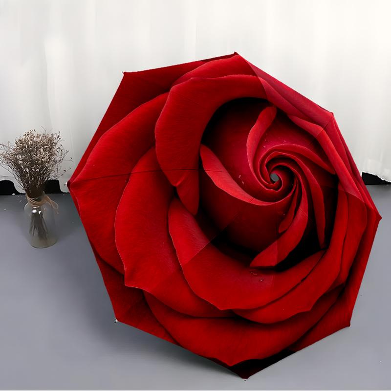 1 PC Automatic Folding Umbrella -Slices of plantsPattern,Portable & Foldable Design with 8 Ribs,Christmas Birthday Gifts