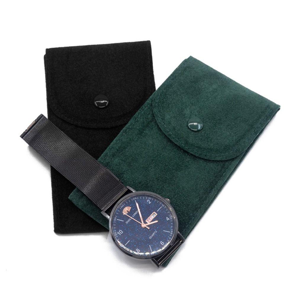 Velvet Watch Case Anti-dust Watch Packaging Bag Soft Snap Watch Bag  Male