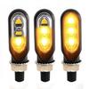 Mini LED Motorcycle Turn Signal Flowing Amber Light Blinker Indicator Lamp 2Pcs