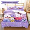 Bt21 Pattern Bedding Set Quilt Cover Pillowcase Home Decor Gift (1 * Duvet Cover + 2 * Pillowcase, Without Core)