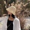 Natural Straw Summer Hat Packable Travel Handwoven Bucket Caps Sun Protection Beach Accessory