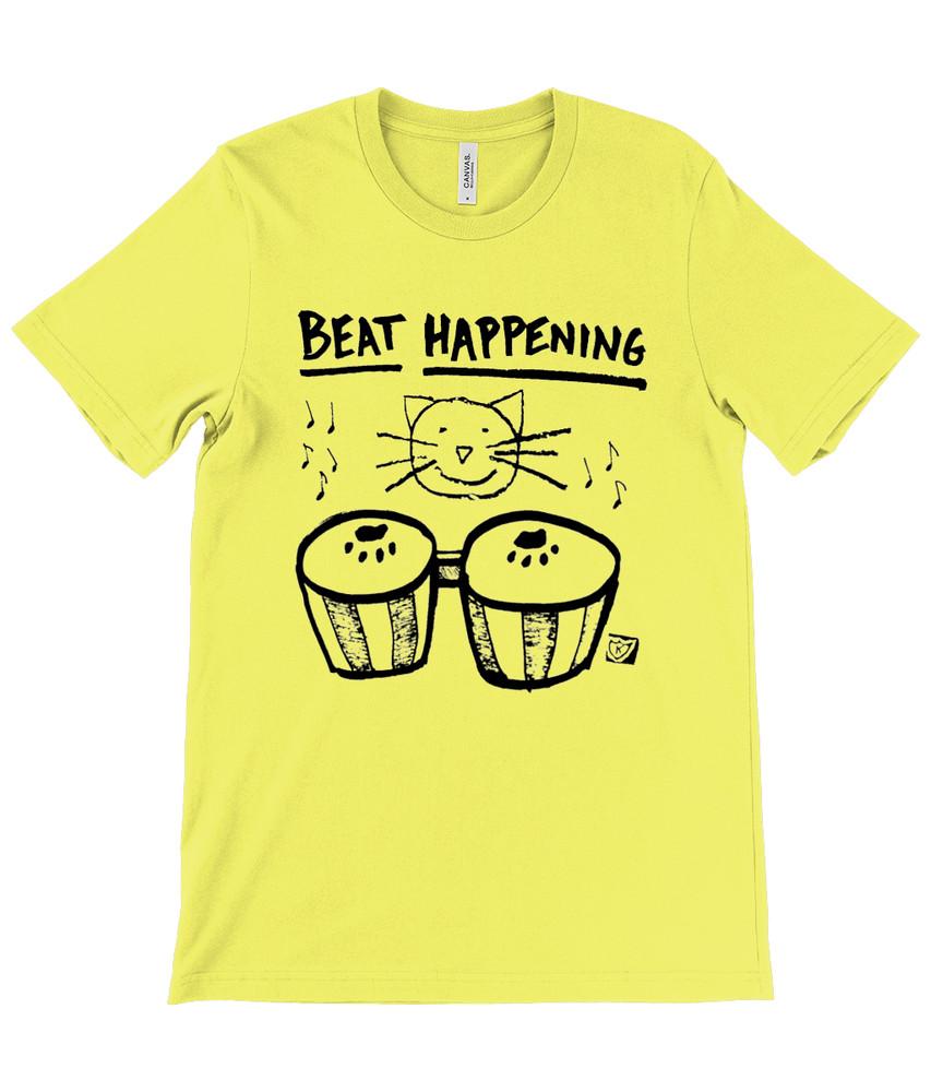 

Beat Happening - Cat Bongos - 1987 - Yellow - T-Shirt - K Records - Indie M