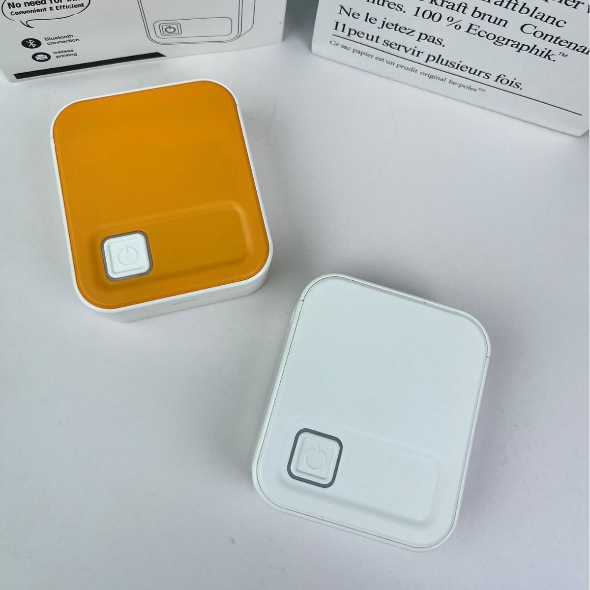 Portable Bluetooth Inkless Label Maker & Barcode Printer for Journal Organization Yellow Label Maker
