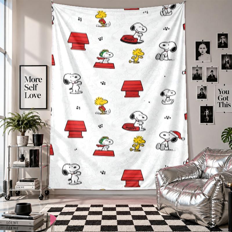 Wall TapestrySnoopy Peanuts Art Hanging Cloth Decorative Background Cover for Room Decoration