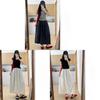 College Style Women A Line Skirt With Nylon Fabric And Tie Detail For Casual Wear