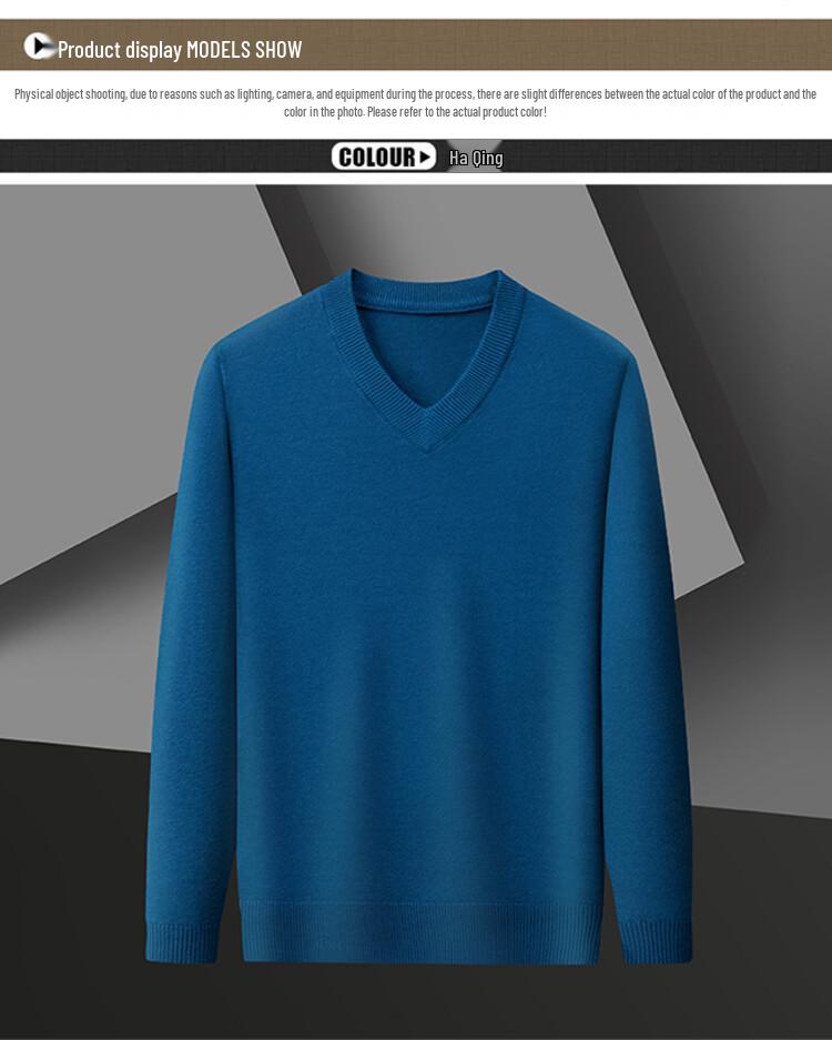 Men's Wool V-Neck Sweater - Spring/Autumn Knitwear for Middle-Aged Men - Warm Base Layer