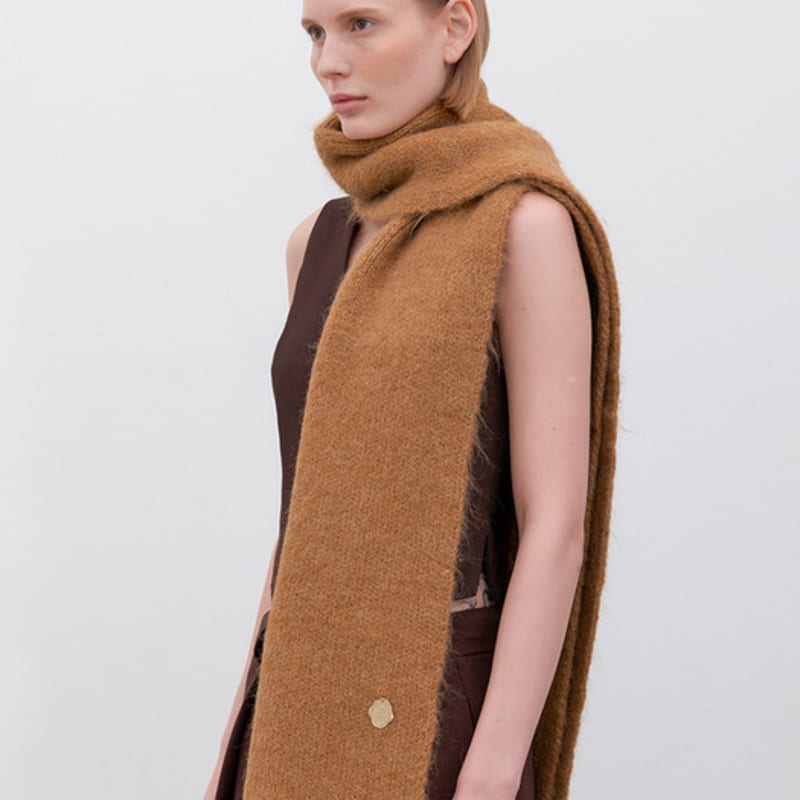 

halden soft wool knit muffler (M038_camel) camel