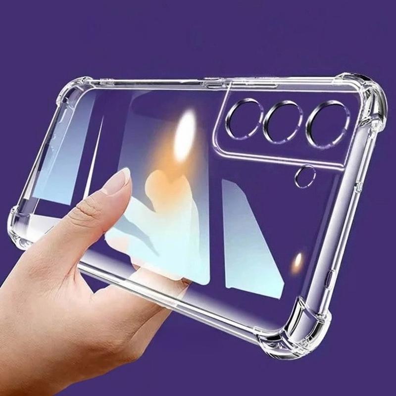 

Luxury Airbag Shockproof Transparent Case For Samsung Galaxy S25 Edge S24 FE S23 Plus S22 S21 FE S20 Ultra Silicone Cover For S25
