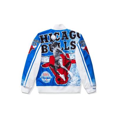 Jordan X Mitchell & Ness Společně označená Sublimačně tištěná Přiléhavá Bunda Unisex Bunda Bílá CW0884-100