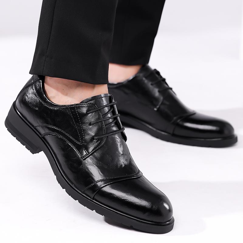Fashion Brown casual business men's leather shoes high-quality retro design styles Leisure Outdoor Party Groom's wedding dress shoes