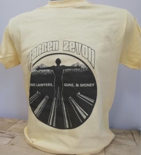 Warren Zevon T-shirt Lawyers Guns Money 1970s Rock Music Jackson Browne T048