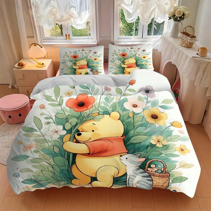 Set Biancheria da Letto Winnie the Pooh 3 Pezzi, Include 1 Copripiumino e 2 Federe, Senza Imbottitura, Morbido e Confortevole per Camera da Letto di Casa B099