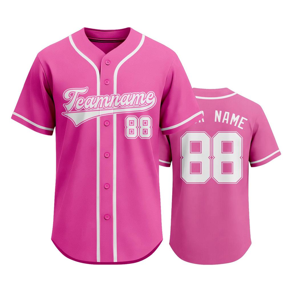 Customizable Baseball Jersey Men Women Button Down Sports Shirt Team Name Number Mesh Fabric Athletic Uniform Top