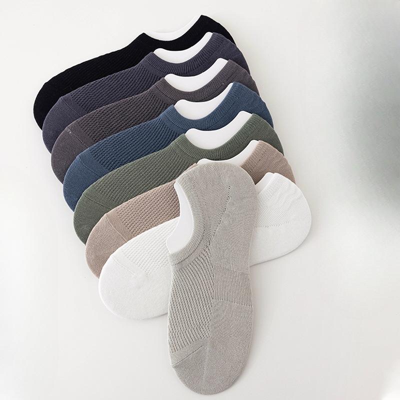 Men's Socks, Boat Socks, Summer Thin Anti-slip, Non-dropping, Invisible Socks, Pure Cotton Anti-odor, Sweat-absorbing, Antibacterial Short Socks