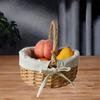 Picnic Basket Rattan Storage Serving Basket,Rustic Wicker Woven Hamper for