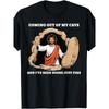 Comes Out of My Cave T-Shirt | Funny Faith Apparel, Soft 100% Unisex, Loose Short-Sleeve, Crew Neck, Printed with Cave and Scripture Design, Ideal