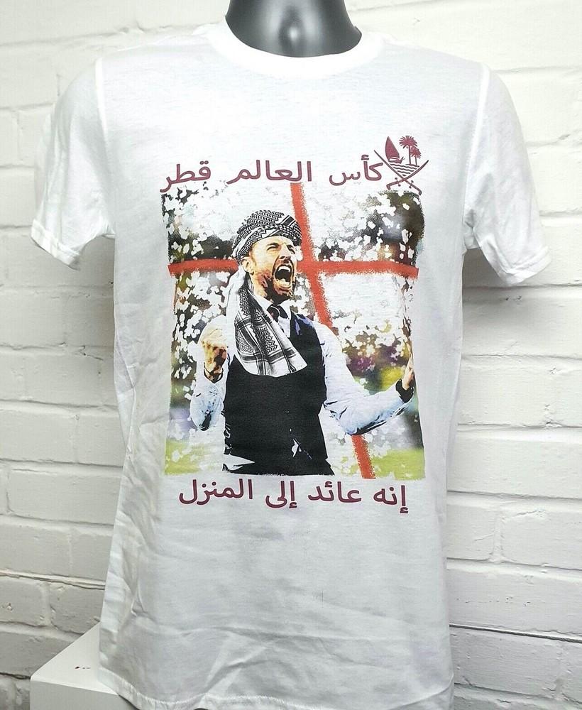 

England Qatar World Cup Gareth Southgate T-shirt - It s Coming Home in Arabic Unisex T-Shirt XXXL