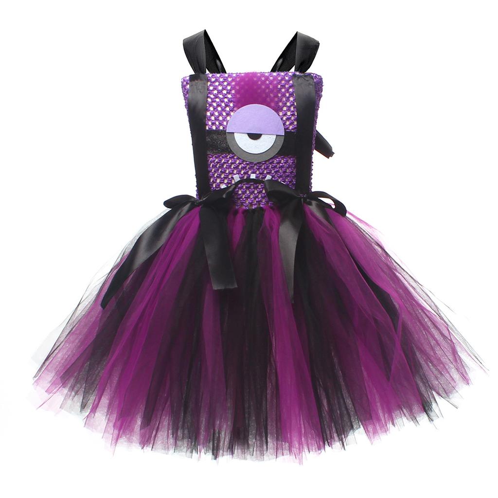 Yellow little men cosplay costume cosplay puffy skirt, Halloween children's party stage performance, short skirt, Tutu skirt