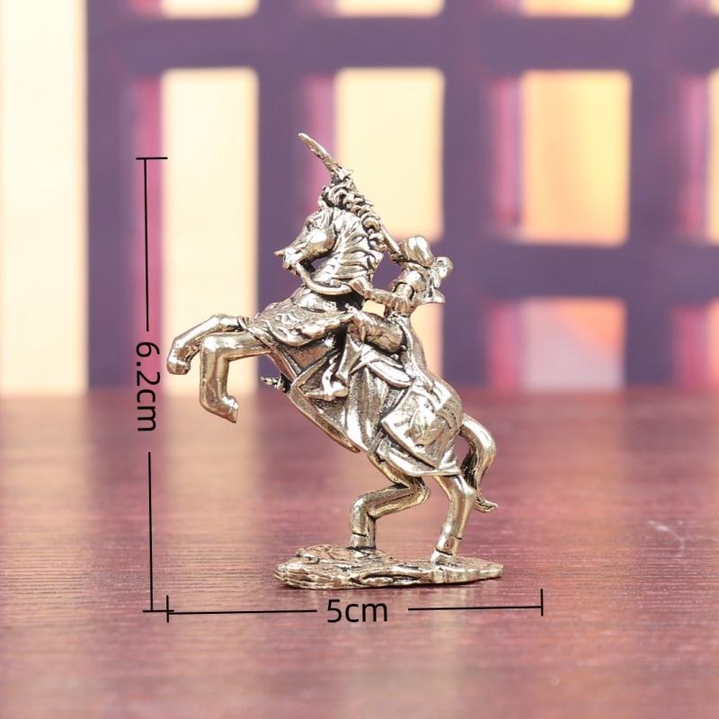 Retro Copper Medieval Knight Statue - Fine Craft Miniature Warrior Figurine Collector's Gift Home Office Decor