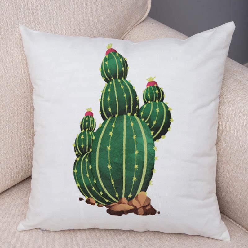 Sofa Zuhause Kissenbezug Aquarell Kaktus Dekorativer Druck Grüne Pflanze Kissen