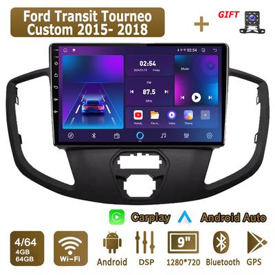 Autorádio Android Carplay pro Ford Transit Tourneo Custom 2015- 2018 Multimediální přehrávač Hlavní jednotka Stereo GPS Navigace BT WIFI 4+64GB