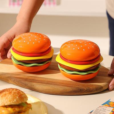 Cute Ceramic Burger Plate Creative Children'S Snack Dessert Plate Household High Value Seasoning Plate Vinegar Oil Plate